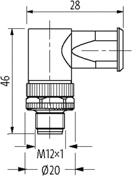 M12 St. 90° selbstanschl. Schraubklemme