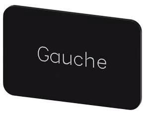 Bezeichnungsschild 17,5x27mm, Schild schwarz, Beschriftung: GAUCHE