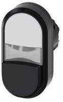 Doppeldrucktaster, 22mm, rund, weiß, schwarz 3SU1000-3BB61-0AA0