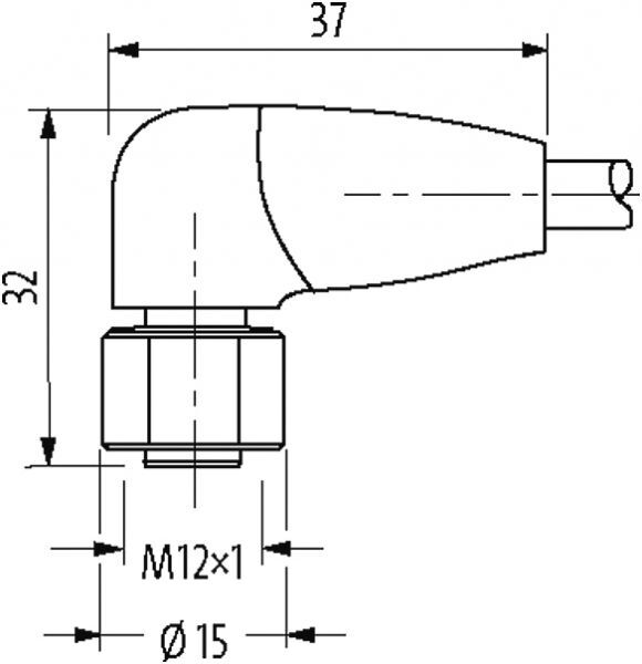 M12 Bu. 90° gesch. freies Ltg.-ende F&B Pro