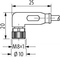 MQ12 St. gew. 4pol. auf M8 Bu. gew. 7050-40681-6300100