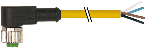 M12 Bu. 90° freies Ltg.-ende V4A