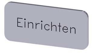 Bezeichnungsschild 12,5x27mm, Schild silber, Beschriftung: Einrichten