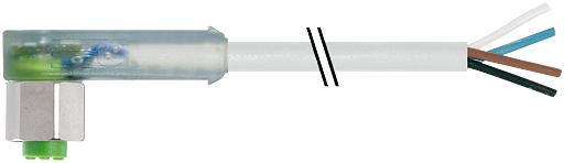 M12 Bu. gew. mit LED freiem Leitungsende V4A