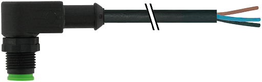 M12 St. 90° freies Ltg.-ende