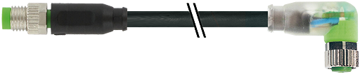 M8 St. ger. auf Bu. M8 gew. mit LED