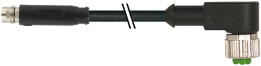 M8 St. 0° snap-in / M12 Bu. 90° A-kod. schraubb.