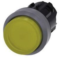 Drucktaster, beleuchtet, 22mm, rund, gelb, Druckknopf 3SU1031-0BB30-0AA0