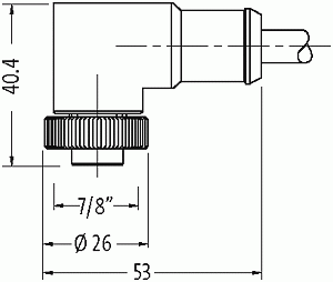 7/8'' (Mini) Bu. 90° freies Ltg.-ende