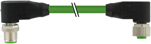 M12 St. 90° / M12 Bu. 90° A-kod. geschirmt