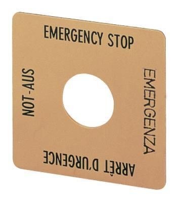 EATON SQT1 Schild NOT-AUS gelb 058874