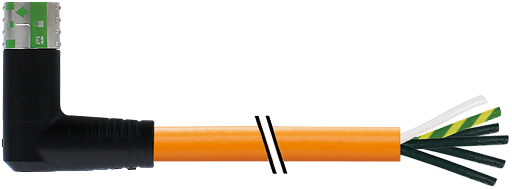 MQ15-X-Power Bu. 90°rechts gesch. freies Ltg.-ende