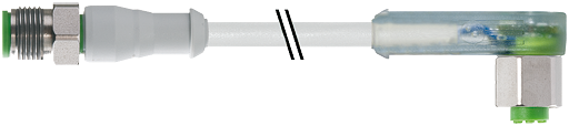 M12 St. ger. auf M12 Bu. gew. mit LED F&B