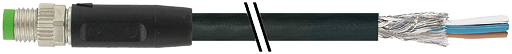 M8 St. 0° freies Ltg.-ende, geschirmt