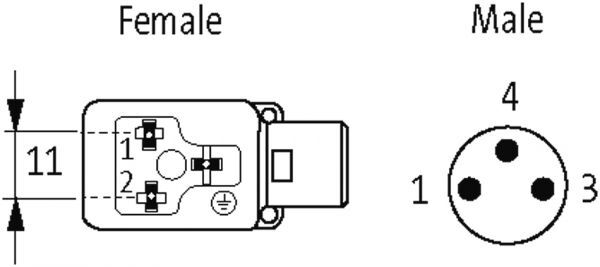 M8 St. 0° A-kod. / MSUD Ventilst. BI-11mm