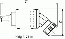 M12 St.0° D-kod./RJ45 Push Pull 90° geschirmt AIDA