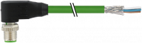 M12 St. 90° D-kod. freies Ltg-ende geschirmt 7000-14561-8000500