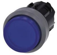 Drucktaster, beleuchtet, 22mm, rund, blau, Druckknopf 3SU1031-0BB50-0AA0