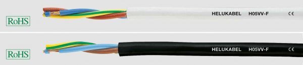 PVC-Steuerleitung H05VV-F 5G1,5 mm² Weiß