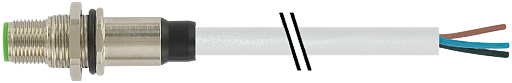 M12 Flanschstecker A-cod. freies Ltg.-ende HWM