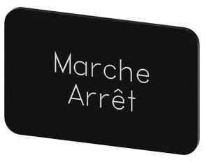 Bezeichnungsschild 17,5x27mm, Schild schwarz, Beschriftung: Arret-Marche