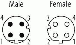 M12 St. 0° / M12 Bu. 0° D-kod. geschirmt V2A