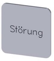 Bezeichnungsschild 22x22mm, Schild silber, Beschriftung: Störung 3SU1900-0AF81-0AQ0