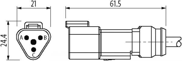 Ventilstecker MDC04-3p freies Ltg.-ende