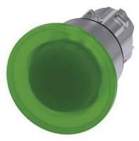 Pilzdrucktaster, beleuchtet, 22mm, rund, grün, 40mm 3SU1051-1BA40-0AA0