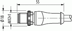 M12 Power L-kod. St. 0° / M12 A-kod. Bu. 0°