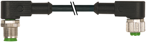 M12 St. 90° / M12 Bu. 90° A-kod.