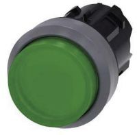 Drucktaster, beleuchtet, 22mm, rund, grün, Druckknopf 3SU1031-0BB40-0AA0