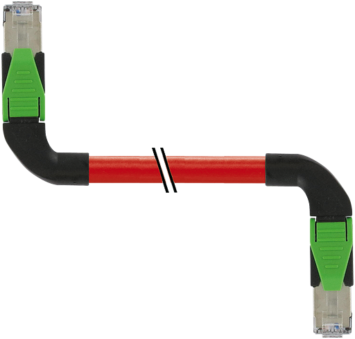 RJ45 St. 90°rechts/ RJ45 St. 90°rechts, Ethernet