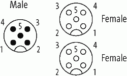 M12 Y-Verteiler auf M12 Bu. 0°