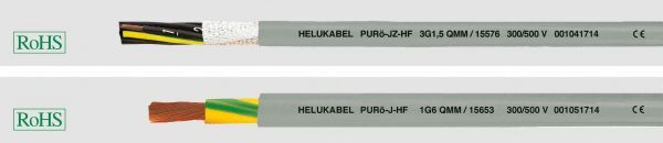 PUR-Schleppkettenleitung PURö-JZ-HF 3G2,5 mm² Grau