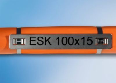 ESK 100x9 L MS0,5mm, VPE 30 Edelstahlschild