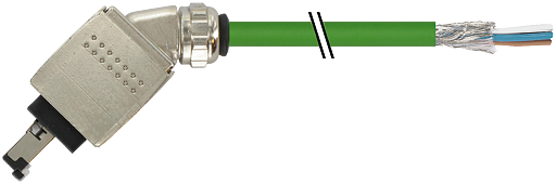 RJ45 Push Pull St. 45° freies Ltg-ende AIDA