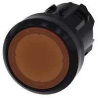Drucktaster, beleuchtet, 22mm, rund, amber, Druckknopf 3SU1001-0AB00-0AA0