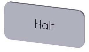 Bezeichnungsschild 12,5x27mm, Schild silber, Beschriftung: Halt