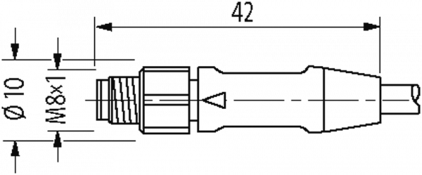 M8 St. 0° freies Ltg.-ende, geschirmt