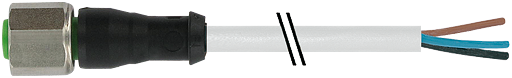 M12 Bu. 0° freies Ltg.-ende V4A