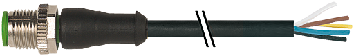 M12 St. 0° freies Ltg.-ende V4A