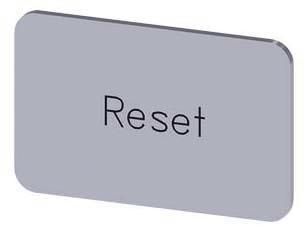 Bezeichnungsschild 17,5x27mm, Schild silber, Beschriftung: Reset