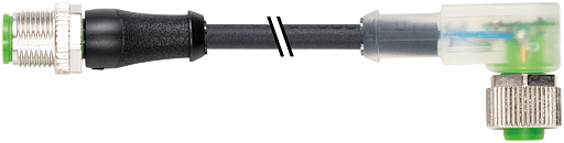 M12 St. 0° / M12 Bu. 90° LED 180°