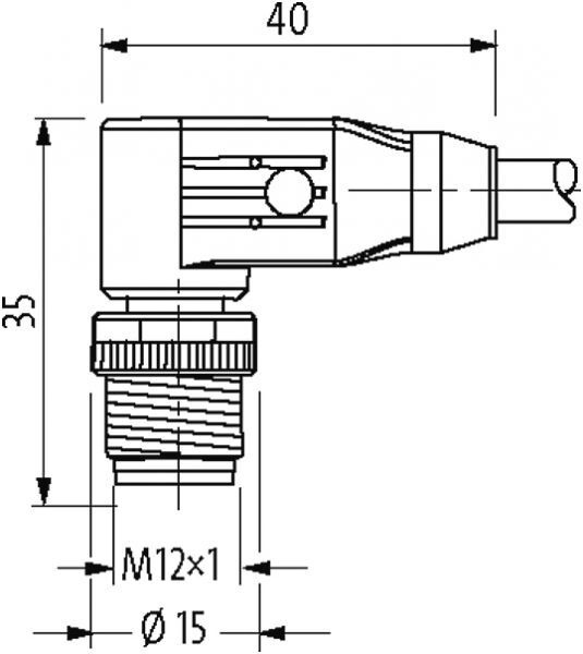 M12 St. 90° X-cod. / RJ45 St. 0° Gigabit