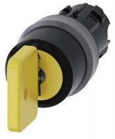 Schlüsselschalter O.M.R, 22mm, rund, gelb, Schlüsselabzug I+O+II 3SU1030-4JL11-0AA0
