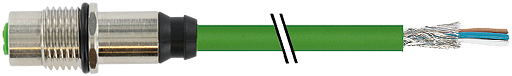 M12 Bu. Flansch D-kod. geschirmt HWM