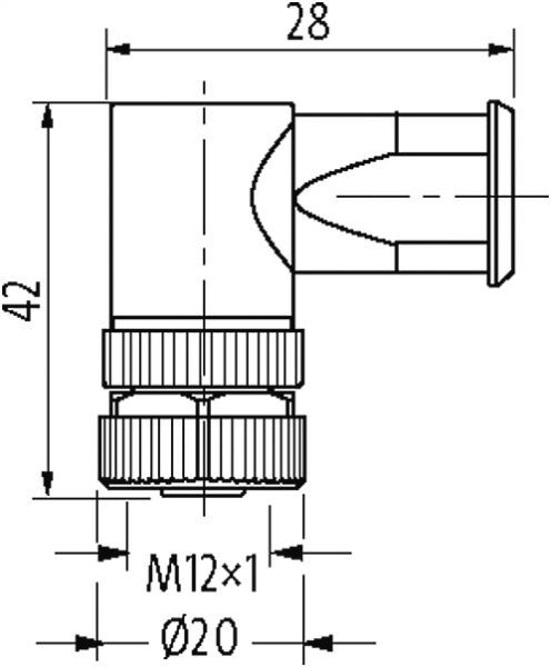 M12 Bu. 90° selbstanschl. Schraubklemme