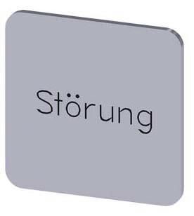 Bezeichnungsschild 22x22mm, Schild silber, Beschriftung: Störung