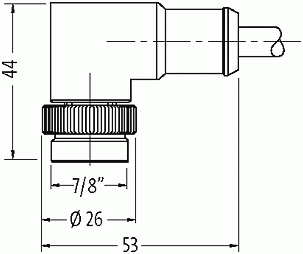 7/8'' (Mini) St. 90° freies Ltg.-ende